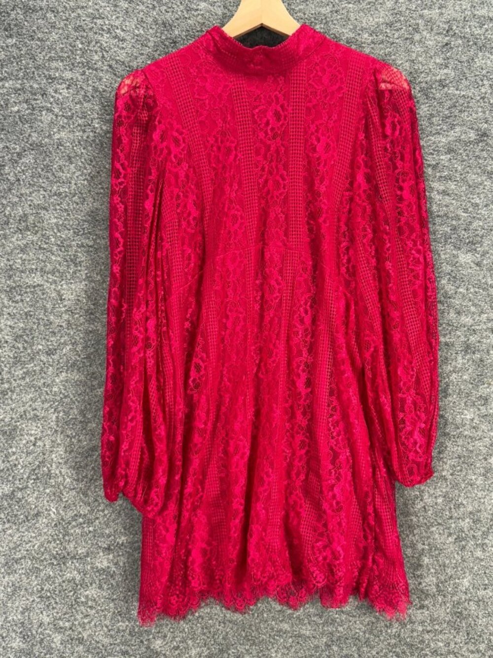 Maeve Dress Women 10 Red Animal Print Shift Short High Neck Long Sleeve Midi